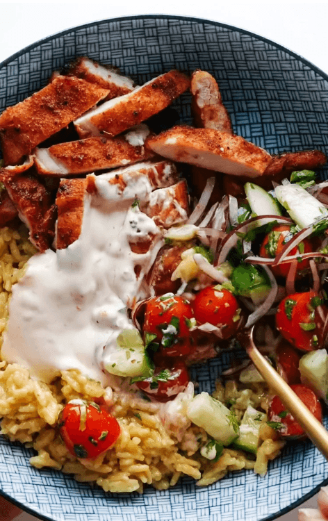 Banza Chicken Bowls with Calabrian Chili Sauce — high-protein recipe photo