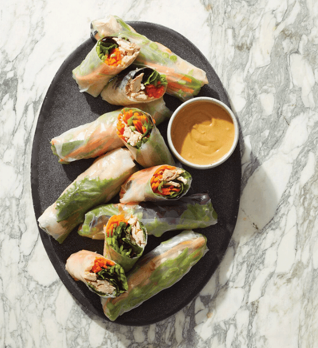Chicken and Veggie Summer Rolls — high-protein recipe photo